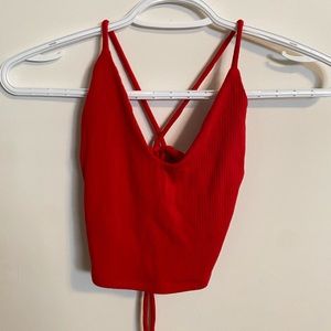 Red crop top
